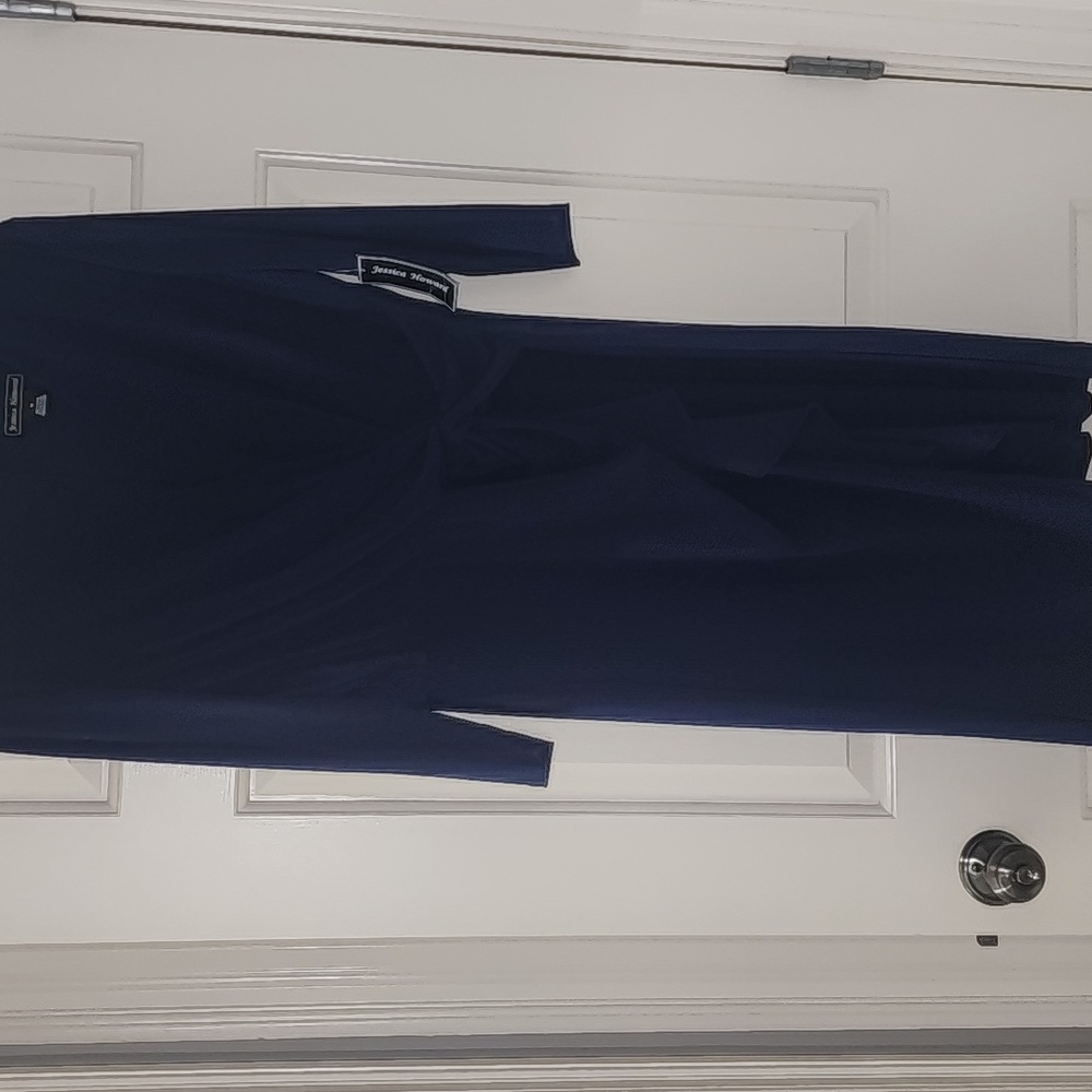 Jessica Howard Navy Blue Knit Dress Sz 16